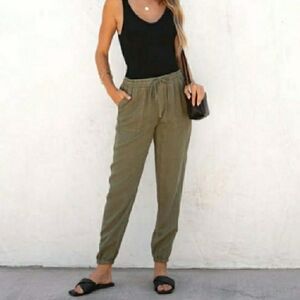 THREAD & SUPPLY OLIVE TENCEL POCKETED JOGGERS